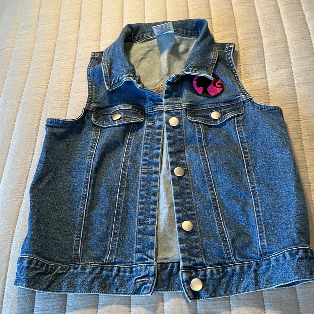 Barbie Denim Vest with Pink Logo - Picture 7 of 7